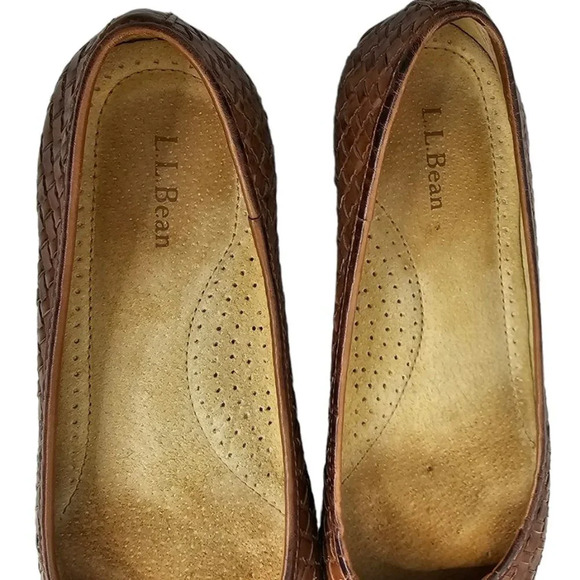 L.L Bean Womens Leather  Woven Flats Size 8 - Picture 4 of 8